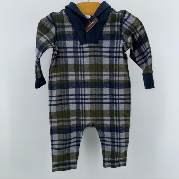 Tea Collection Baby Boy's Plaid Romper - Size 3-6 months - New! - Picture 1 of 3